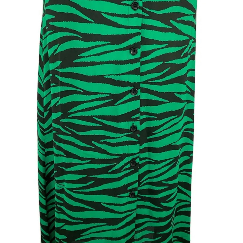 WHISTLES Animal Zebra Striped Print A Line Midi Buttoned Skirt UK 10 - Picture 10 of 10
